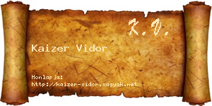Kaizer Vidor névjegykártya